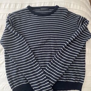 Brandy Melville Navy & White Striped Crewneck Sweater